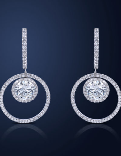 Silhouette 18k white gold diamond earrings