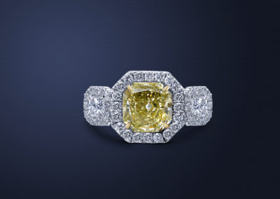 Yellow crystal diamond ring by Benny and gems