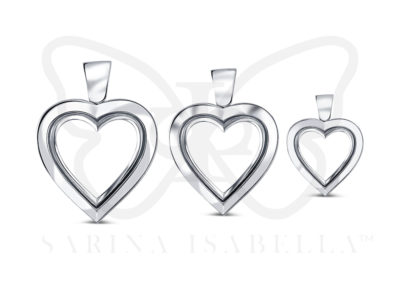 Heart pendants white gold Ffrom benny and the gems