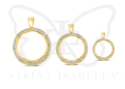 Round pendants yellow gold - diamonds